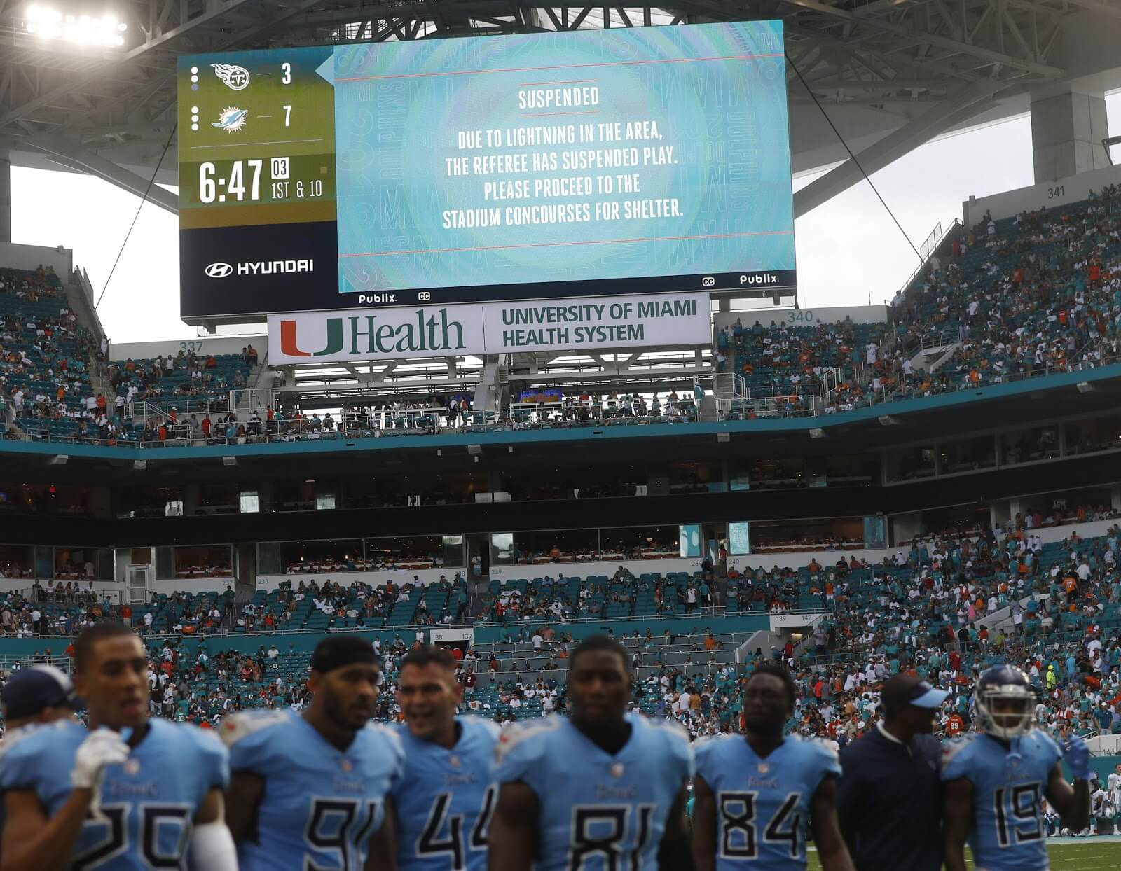 game suspended due to lightning