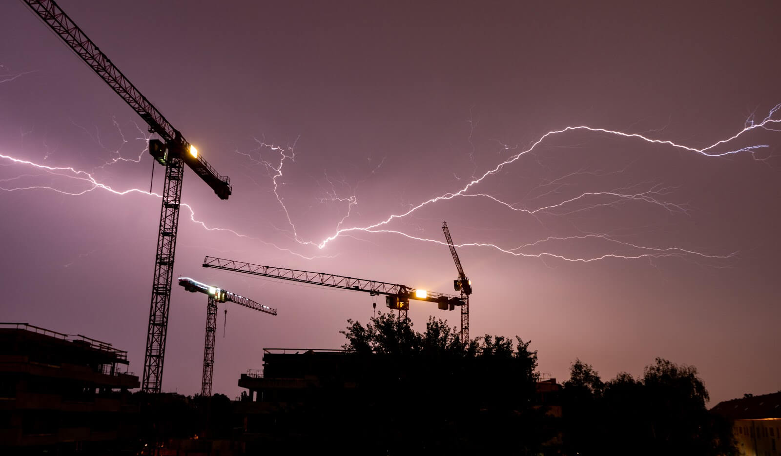 lightning in construction sites