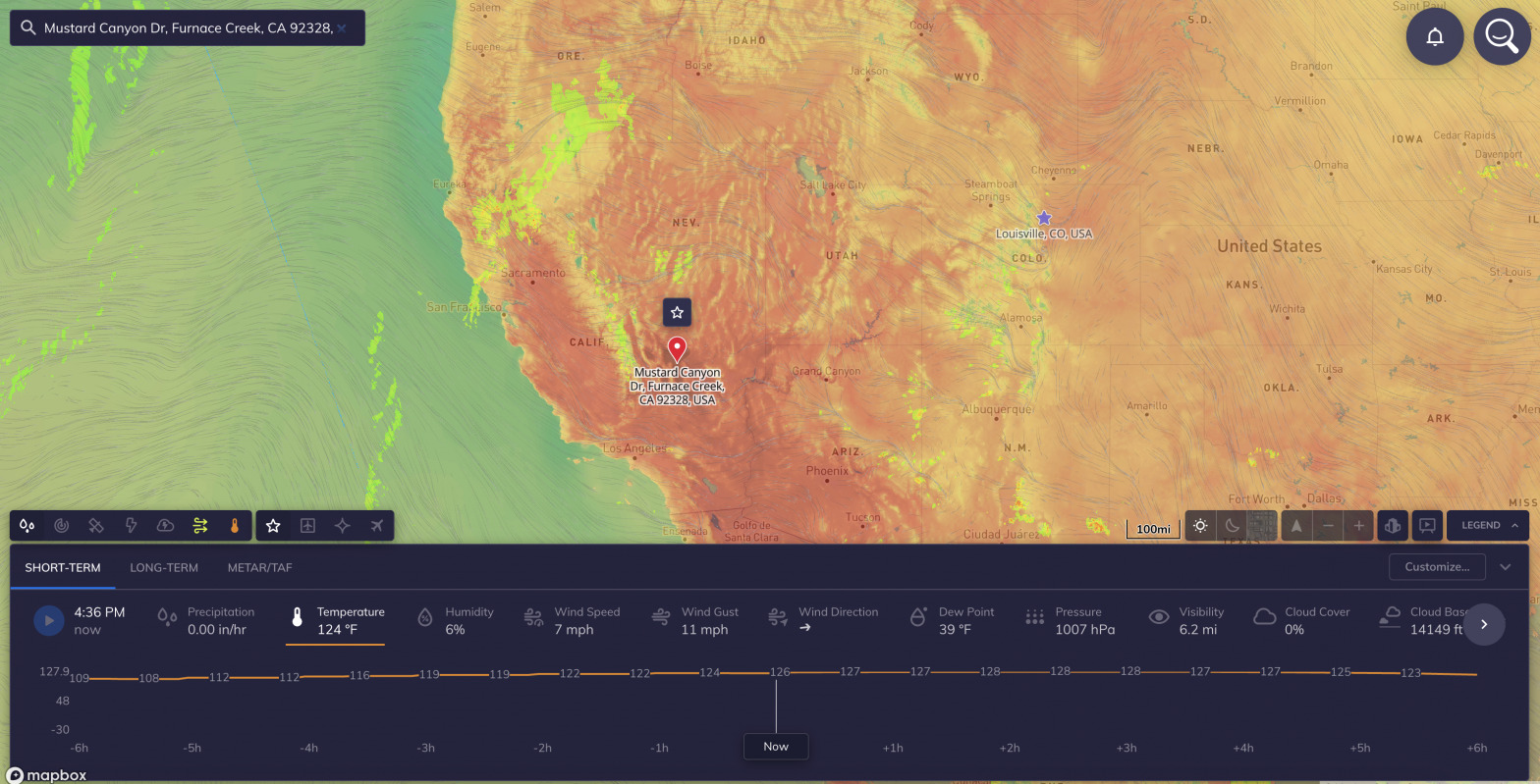 heat record death valley ca