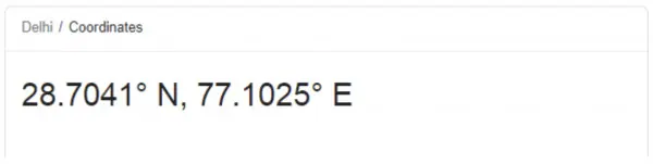 Delhi Coordinates