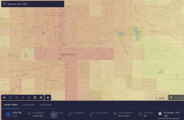 air quality data Tomorrow.io