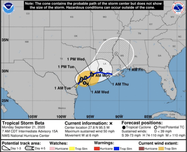 tropical storm beta forecast