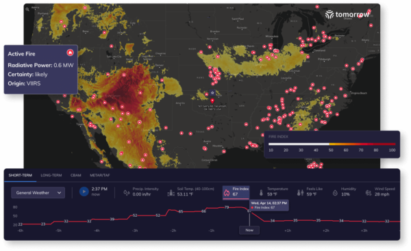 active fires Tomorrow.io