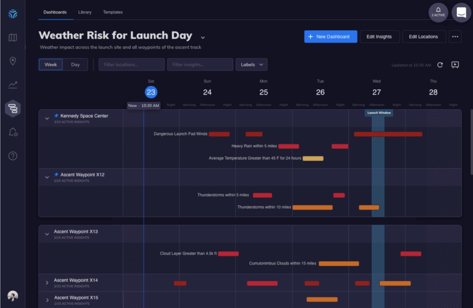 space x space force weather dashboard tomorrow.io