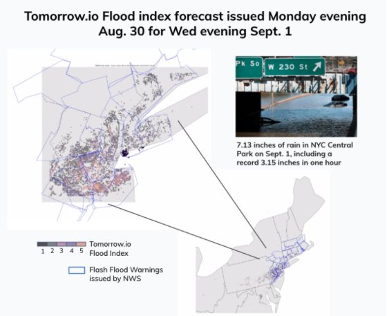 flooding model tomorrow.io hurricane ida