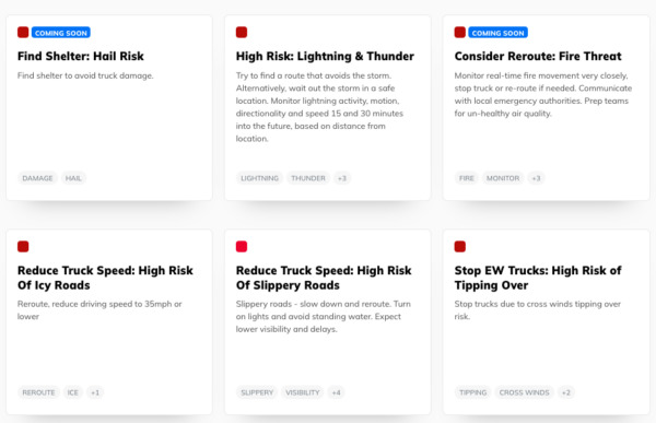 Weather security technology helps to reduce the risk of accidents for truck drivers.