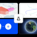The Labs gallery — four ready-to-run blocks: a 3D weather map, a vertical sounding chart, a data integration, and a 3D wind globe