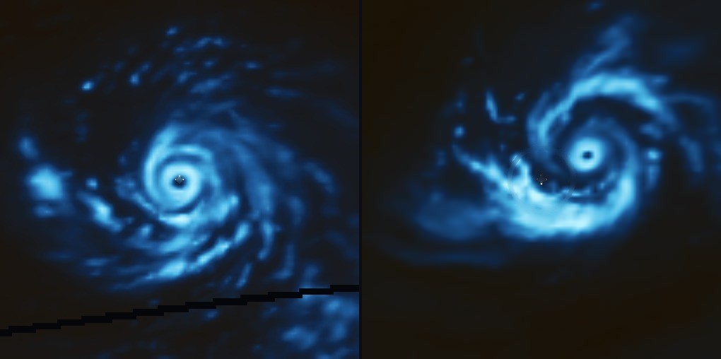 Two Category-5 super typhoons — Bavi and Sinlaku — over the Mariana Islands, three months apart, in microwave satellite scans