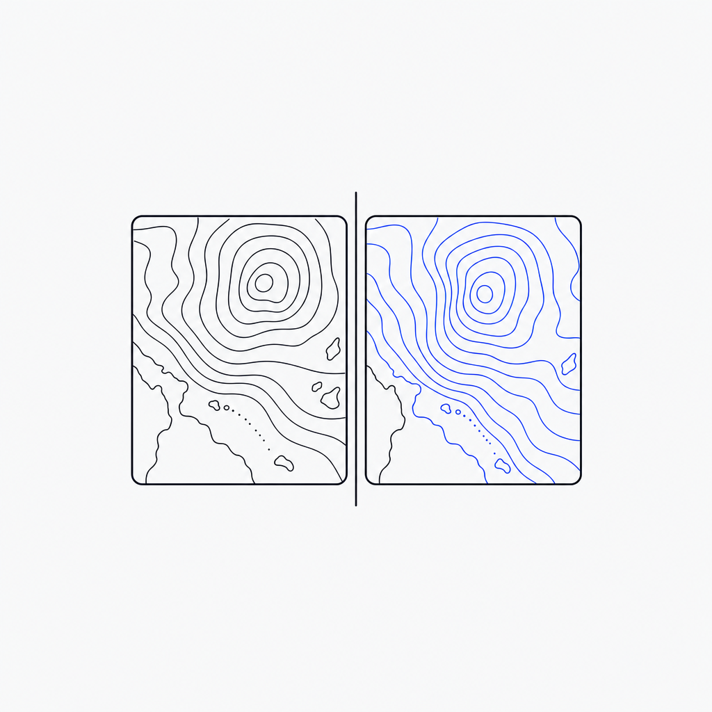 Illustration of Model Compare: two forecast-map panels side by side