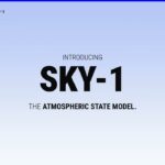 Title card on a pale sky gradient: INTRODUCING SKY-1 — THE ATMOSPHERIC STATE MODEL