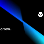 Tomorrow.io and NOAA logos on either side of a stylized blue beam
