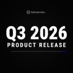 The Tomorrow.io wordmark above the words Q3 2026 Product Release on a black background